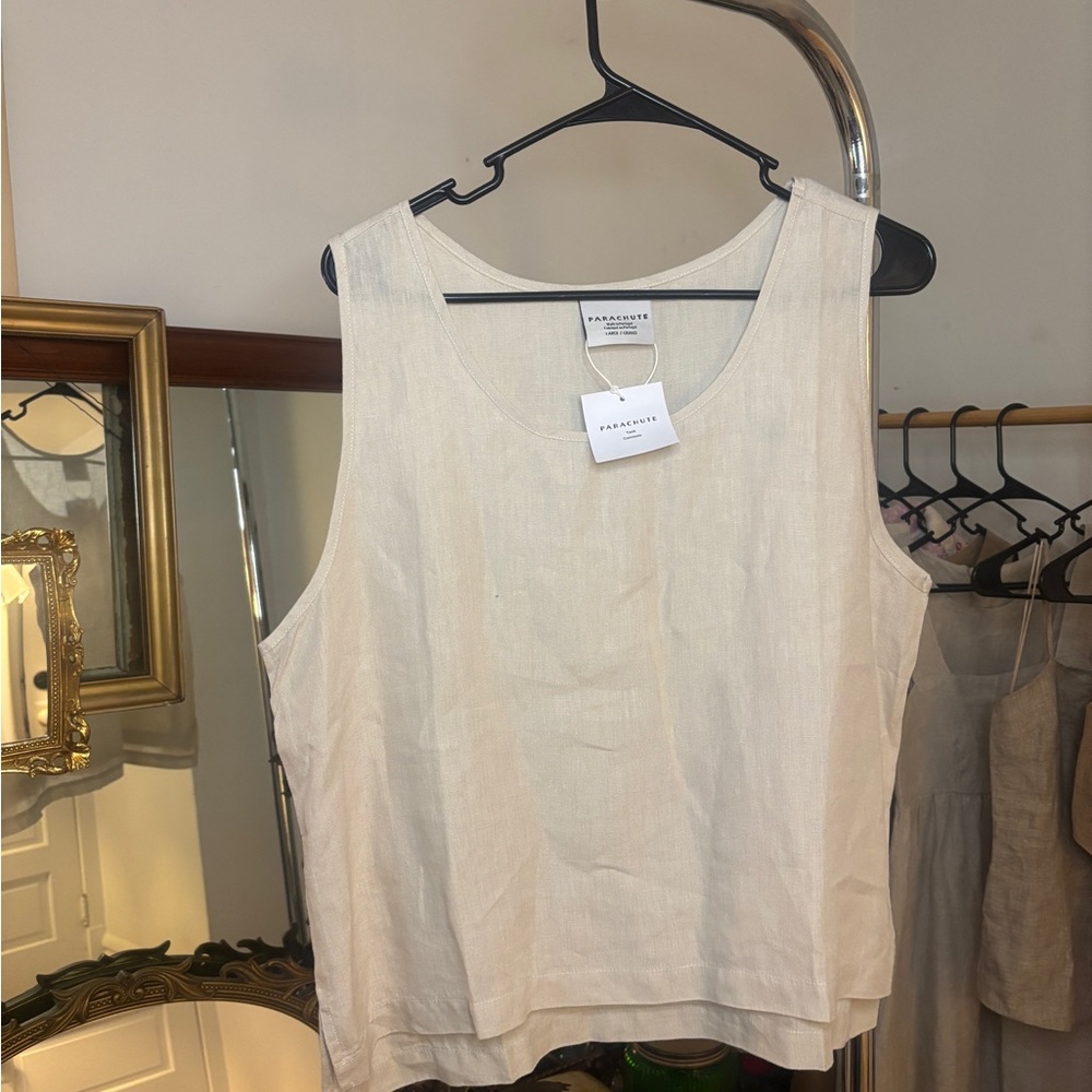 NWT Parachute Cream Linen Tank Top